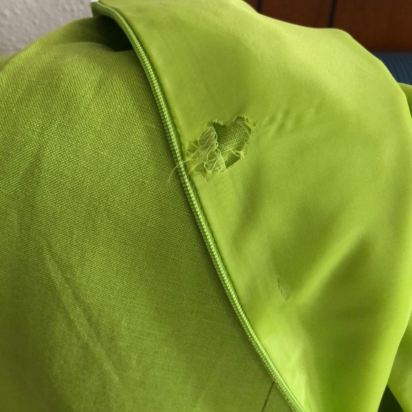 Green Linen Blend Dress Frill Hem 6 - Picture 10 of 10